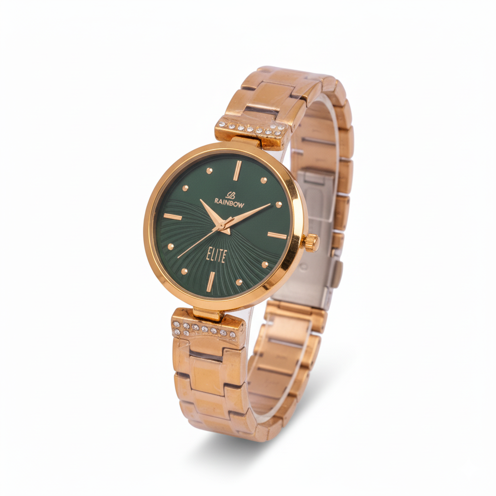 Rainbow Elite Women’s Green Dial Rose Gold Watch