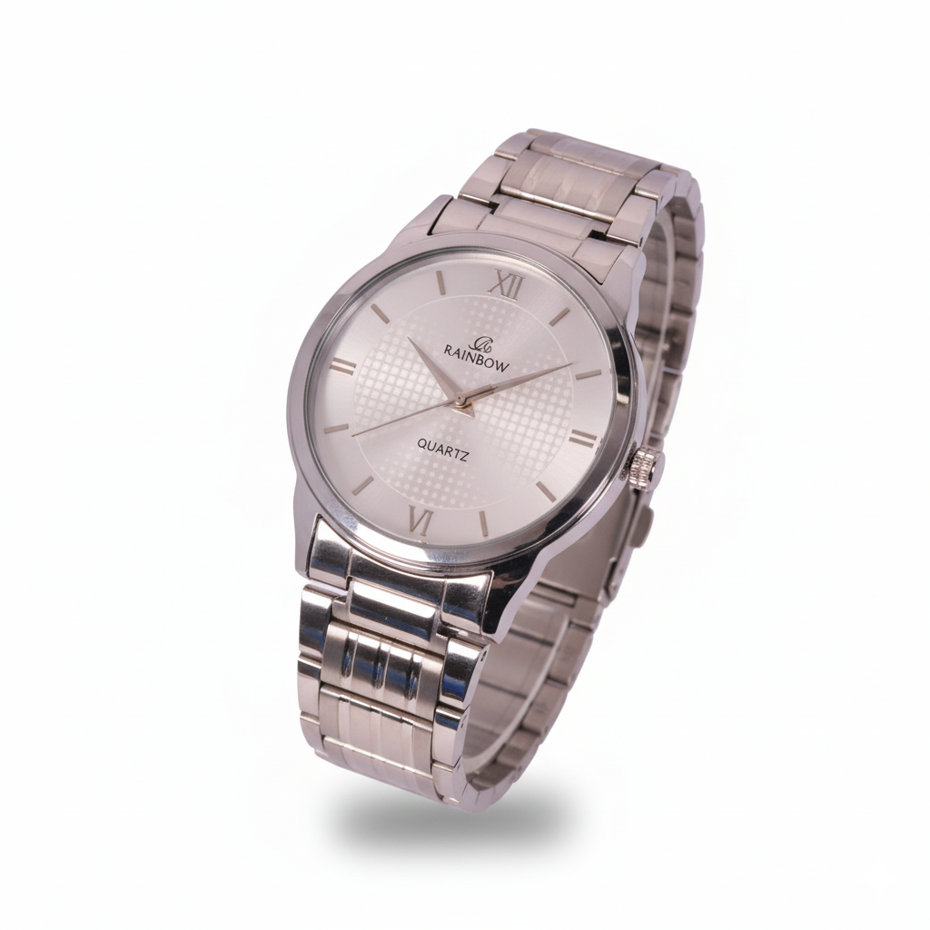 Rainbow Classic Men’s Silver Roman Dial Stainless Steel Watch